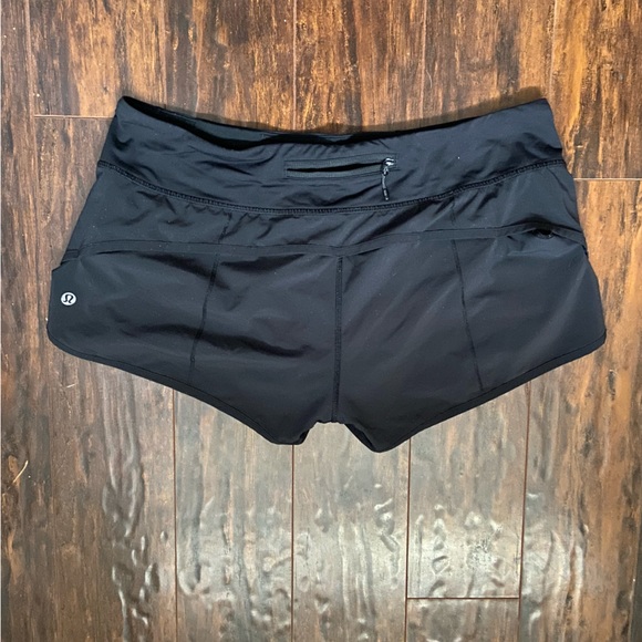 Black Lululemon lined Speed Up running short - Picture 2 of 3